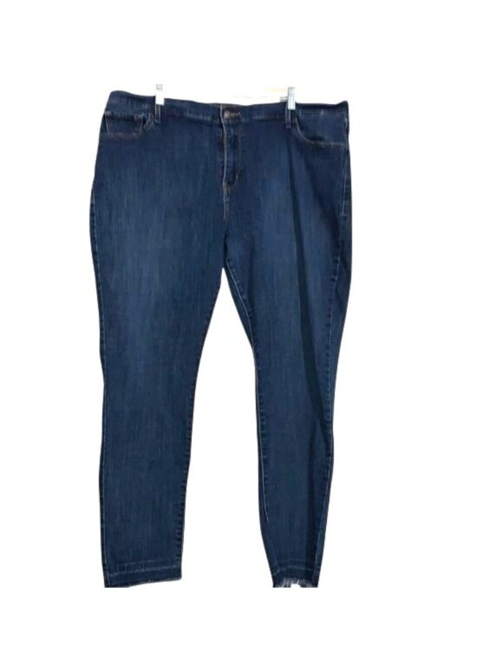 Levis 721 High Rise Skinny Jeans 24W Waterless Dark Wash Denim With Raw Hem